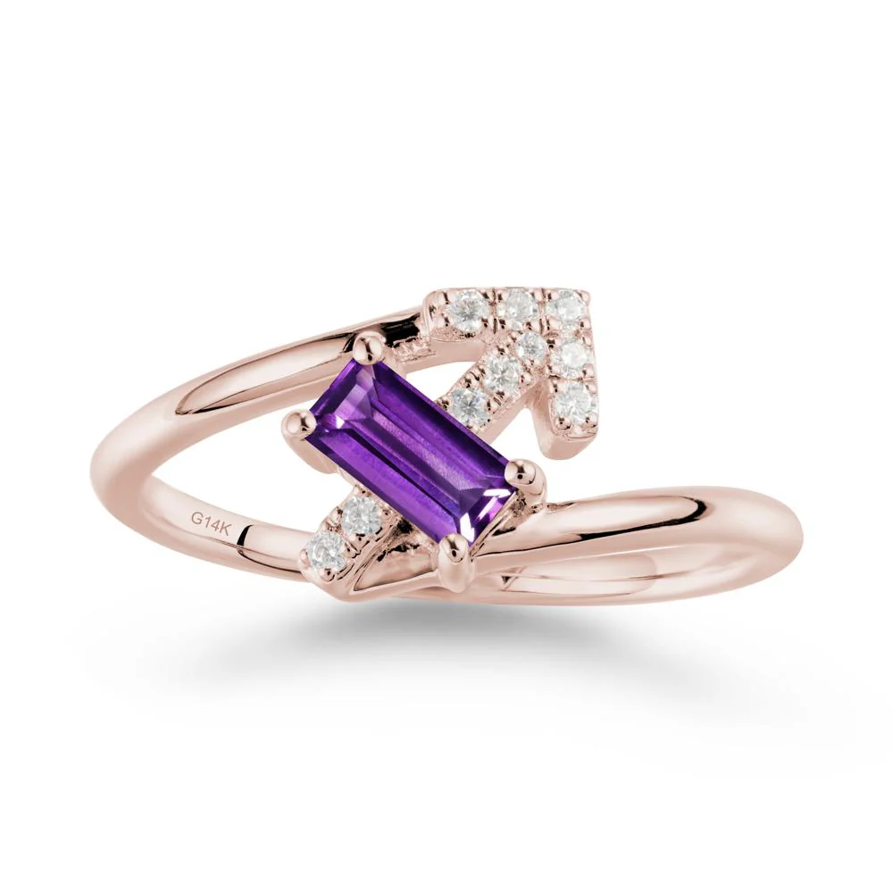 Arrow-Inspired Amethyst Ring In Sterling Silver - Image 2