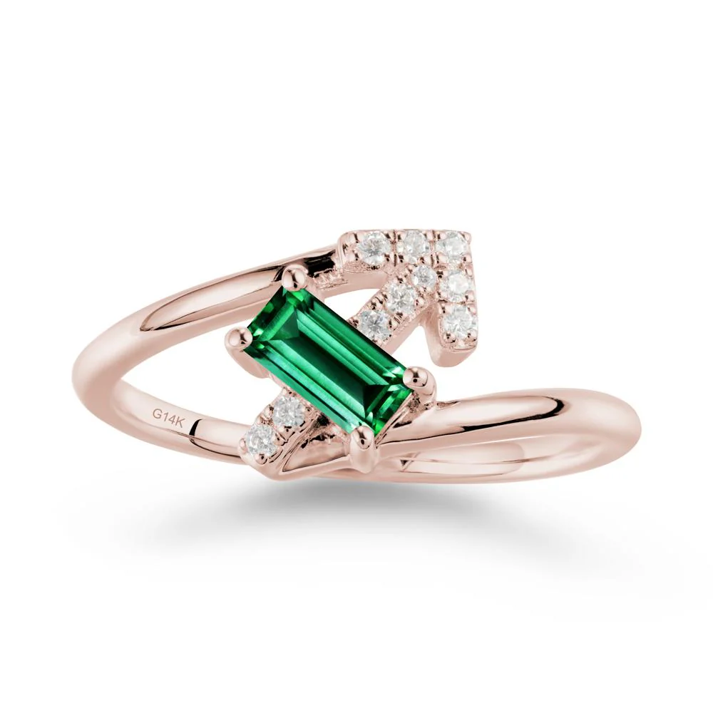 Arrow-Inspired Emerald Ring In Sterling Silver - Image 2