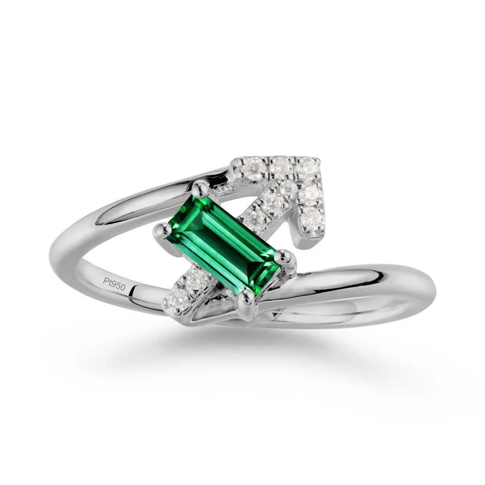 Arrow-Inspired Emerald Ring In Sterling Silver - Image 8