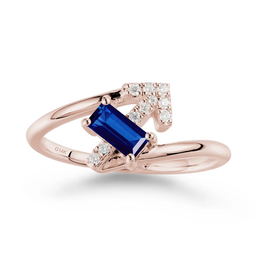 Arrow-Inspired Sapphire Ring In Sterling Silver - Image 2