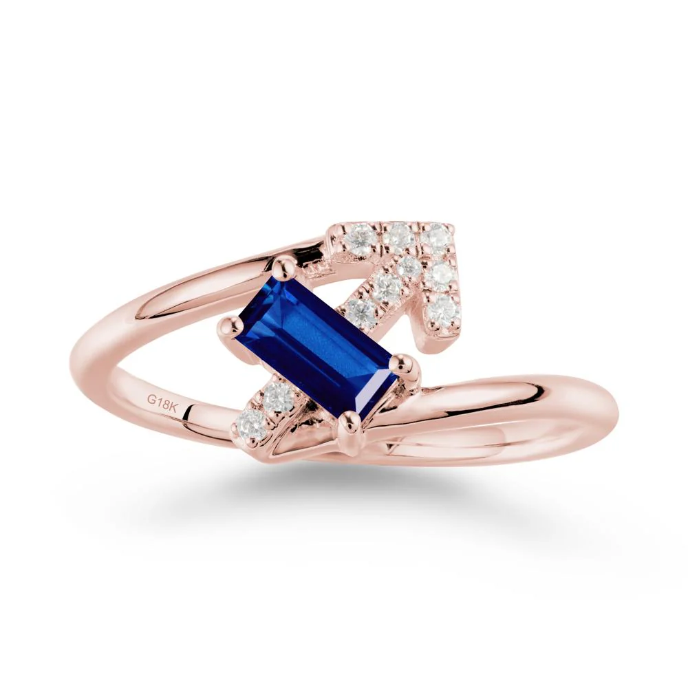 Arrow-Inspired Sapphire Ring In Sterling Silver - Image 4