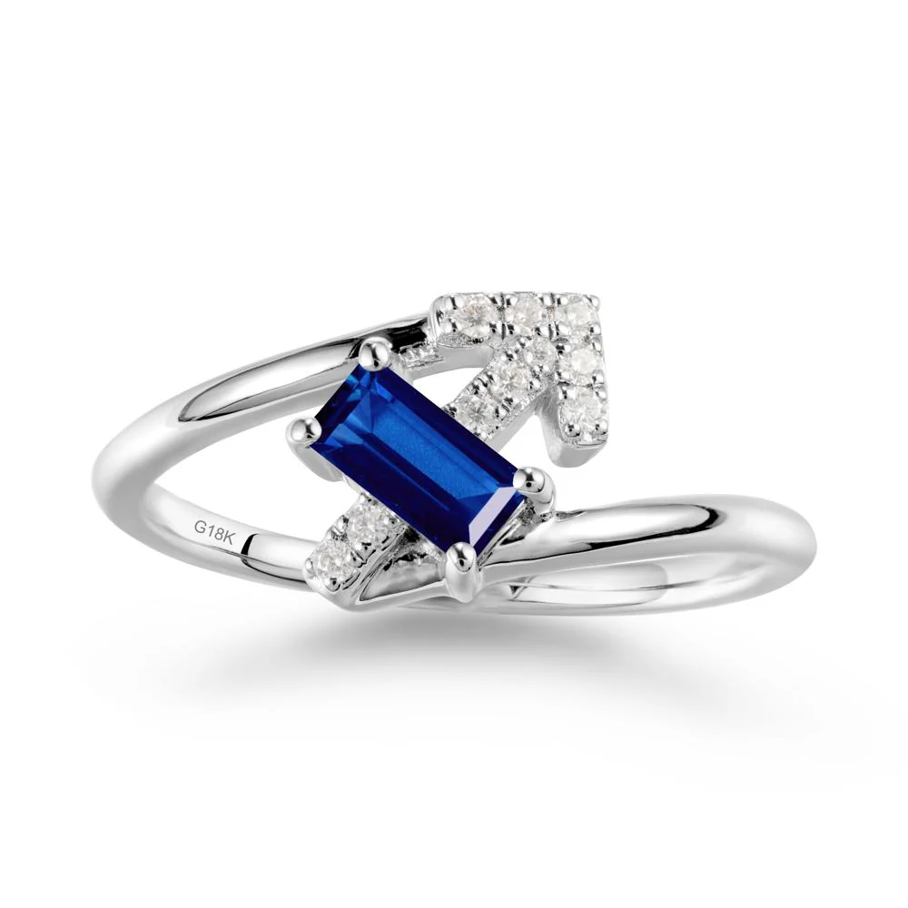 Arrow-Inspired Sapphire Ring In Sterling Silver - Image 5