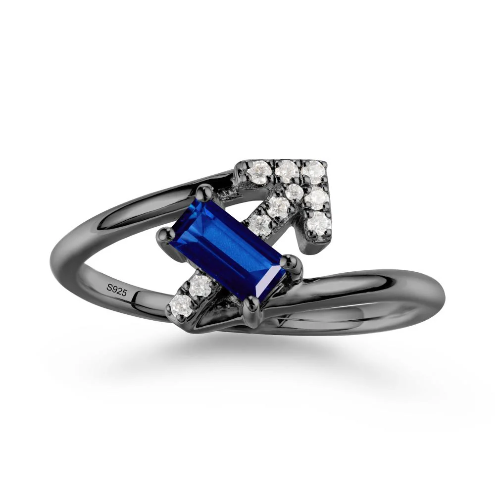 Arrow-Inspired Sapphire Ring In Sterling Silver - Image 7