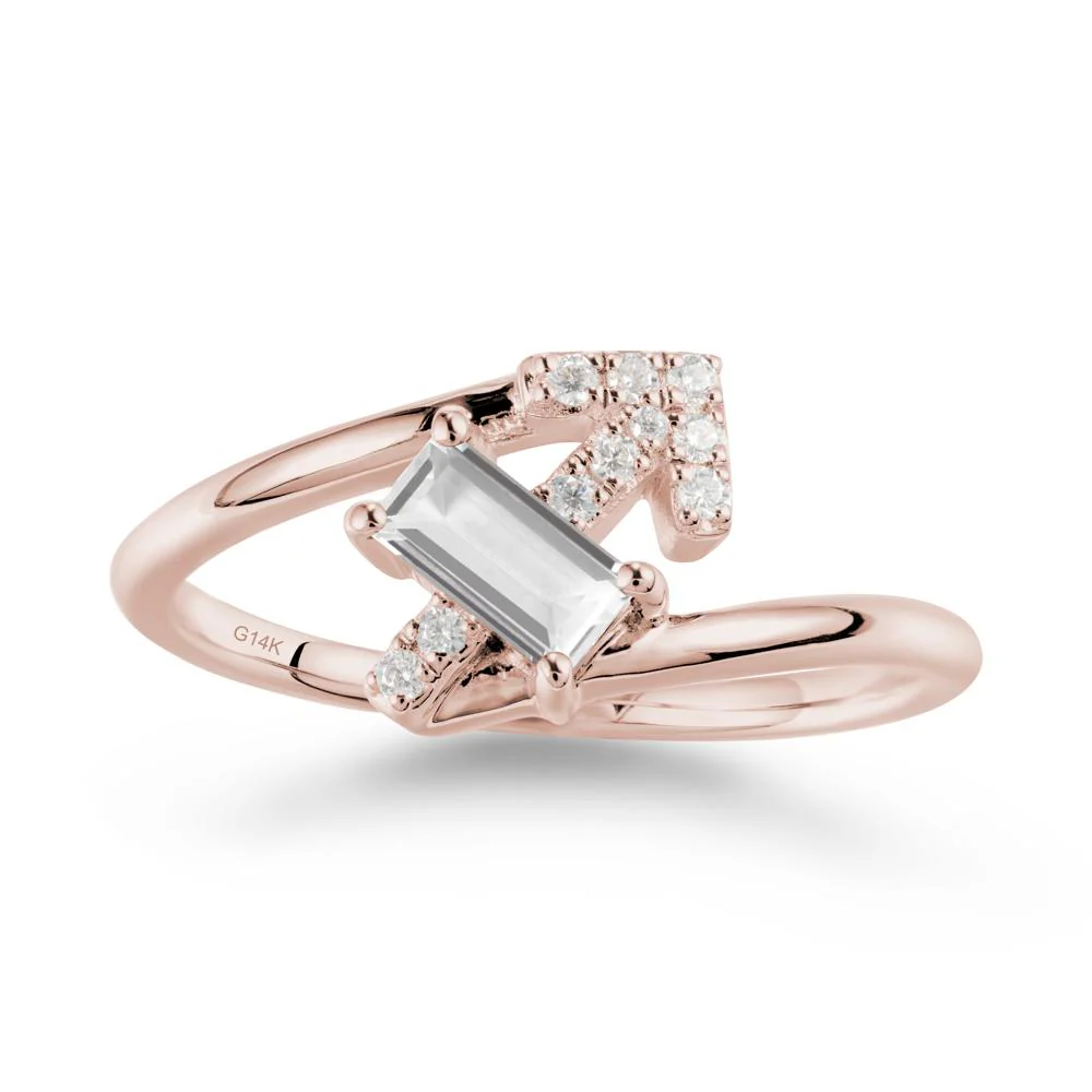Arrow-Inspired White Topaz Ring In Sterling Silver - Image 2