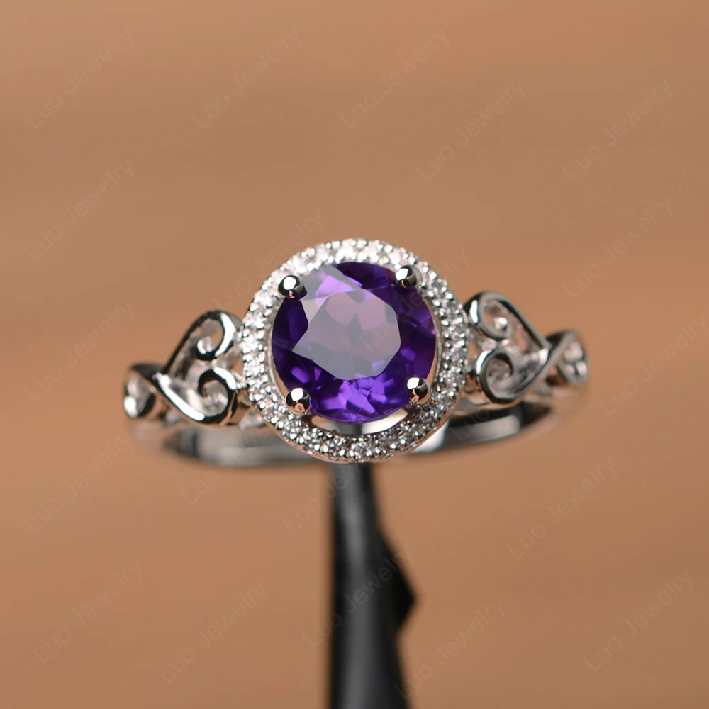 Amethyst Infinity Halo Ring - Image 2