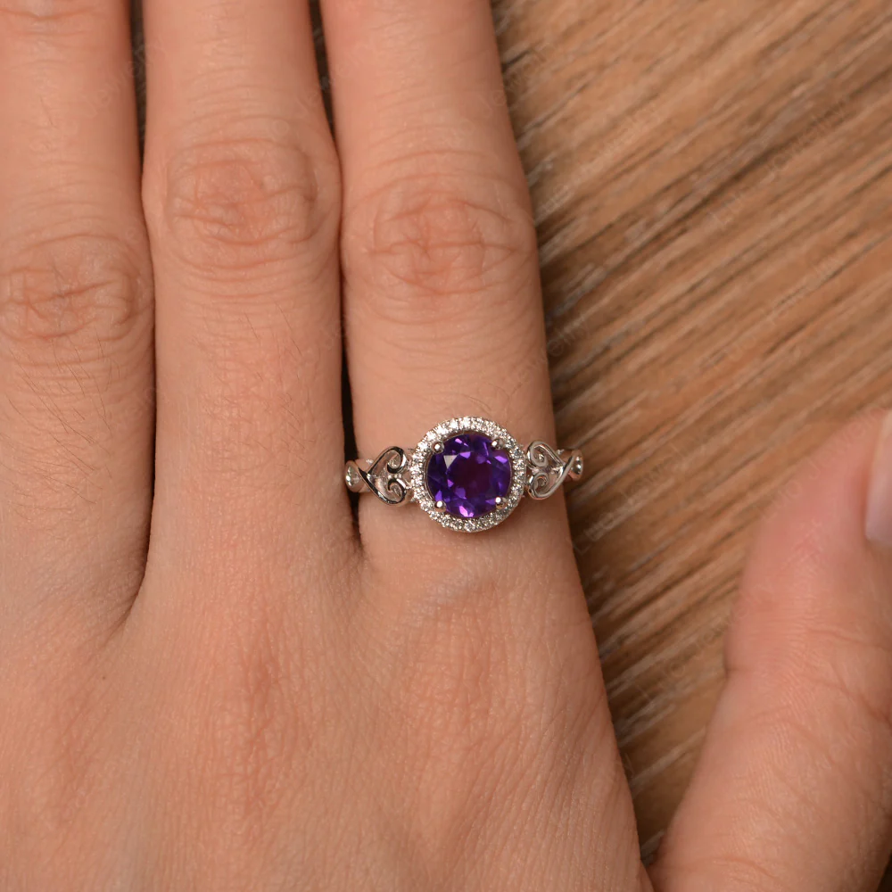 Amethyst Infinity Halo Ring - Image 4