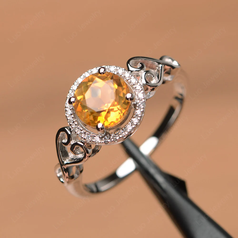 Citrine Infinity Halo Ring - Image 2