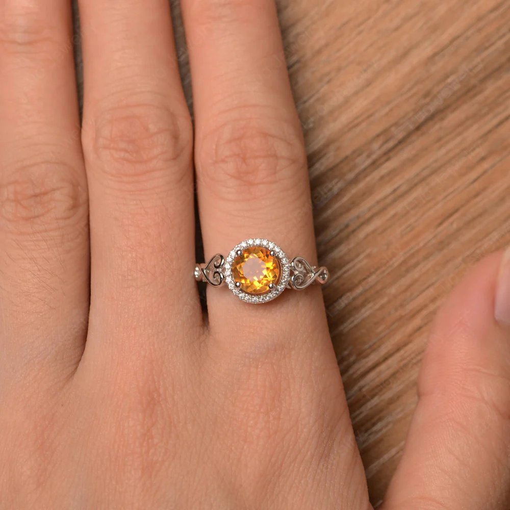 Citrine Infinity Halo Ring - Image 4