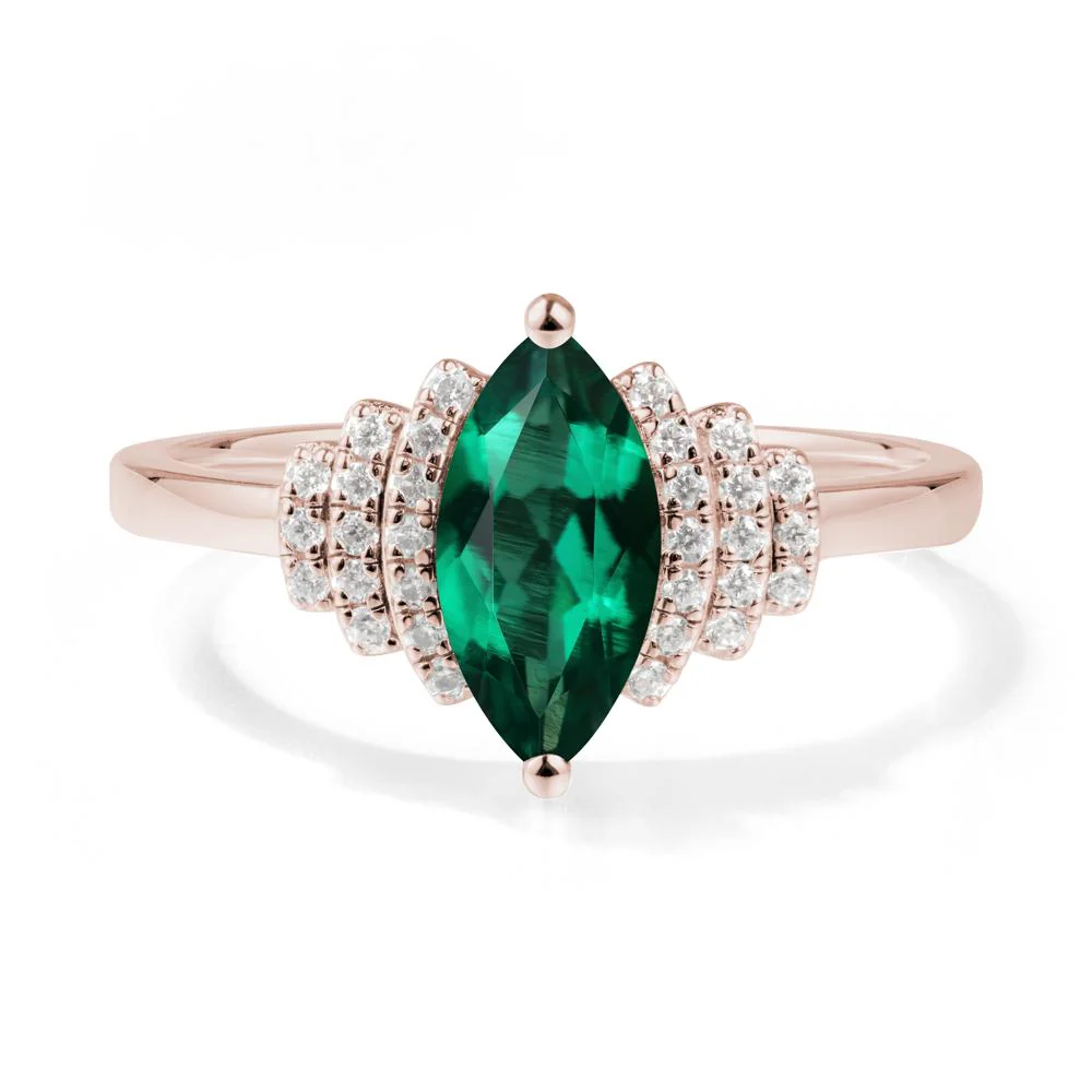 Art Deco Marquise Emerald Ring - Image 3