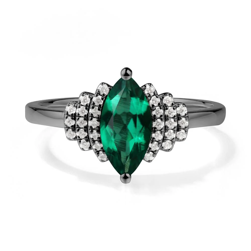 Art Deco Marquise Emerald Ring - Image 4