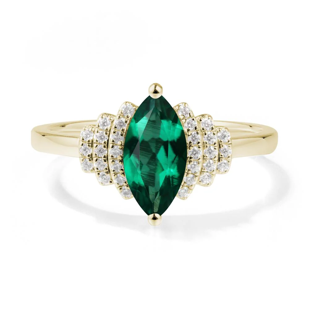 Art Deco Marquise Emerald Ring - Image 7