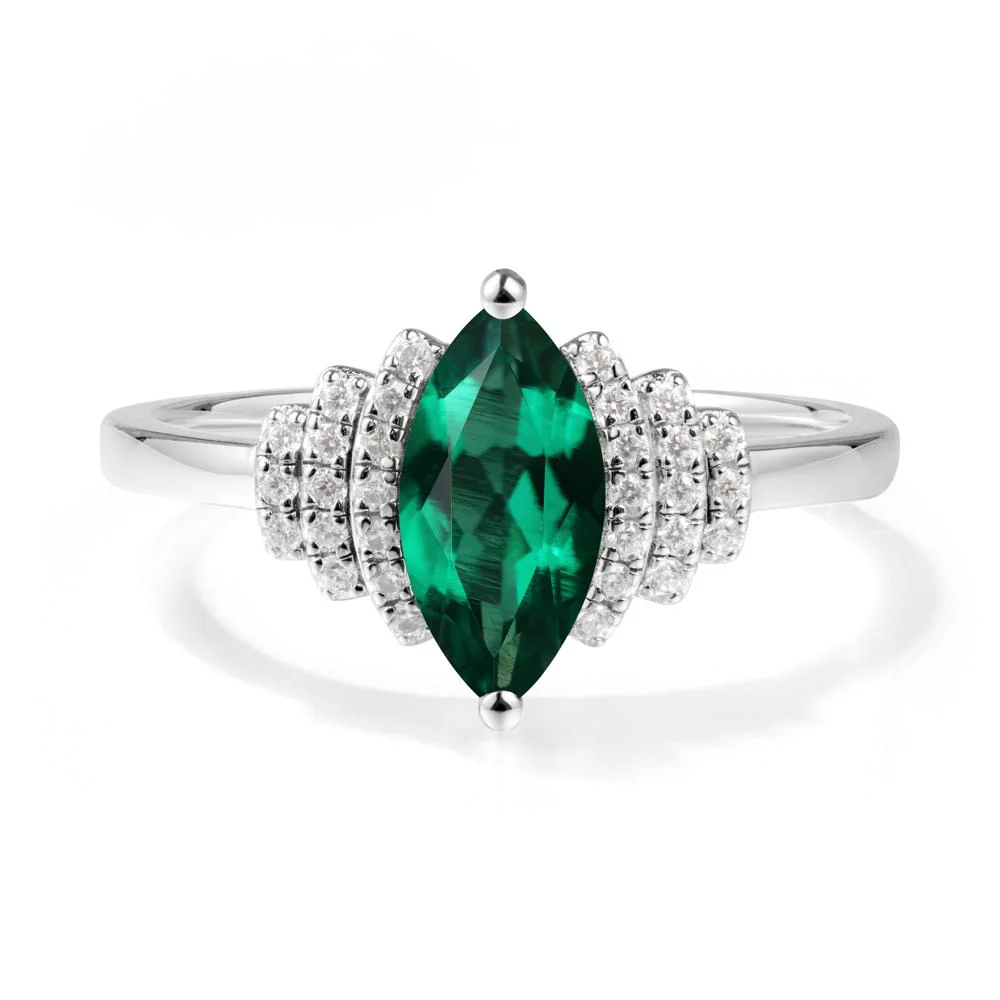 Art Deco Marquise Emerald Ring - Image 9