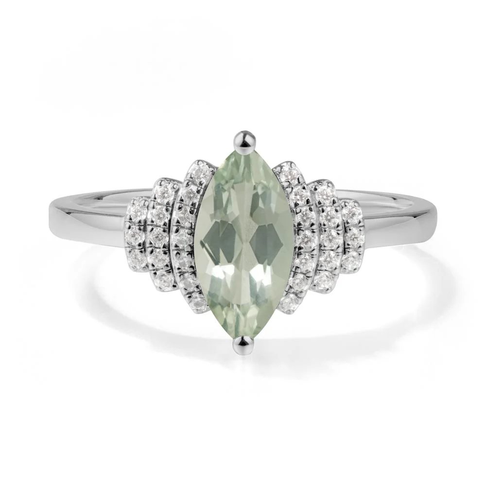 Art Deco Marquise Green Amethyst Ring - Image 3