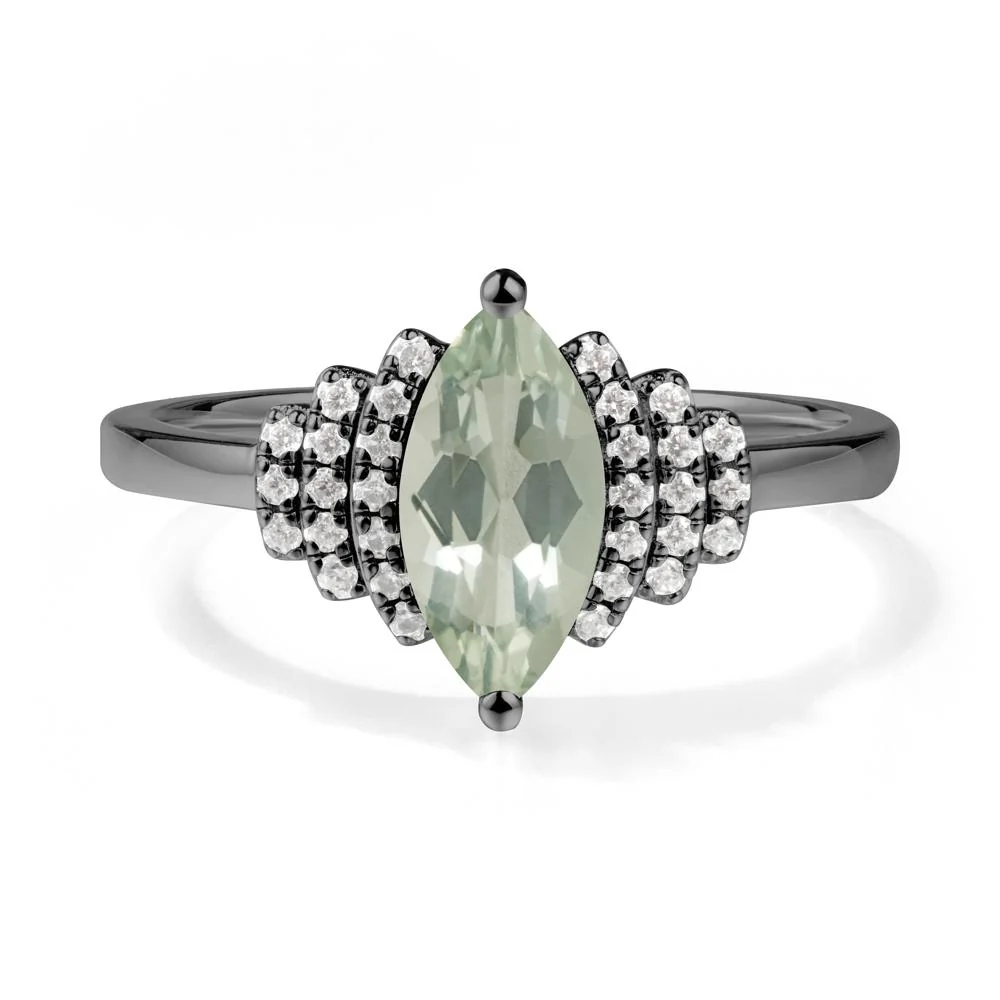 Art Deco Marquise Green Amethyst Ring - Image 5