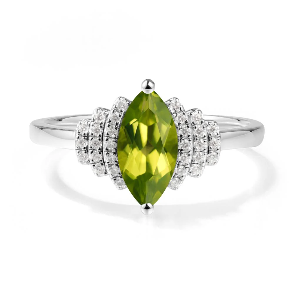 Art Deco Marquise Peridot Ring - Image 2