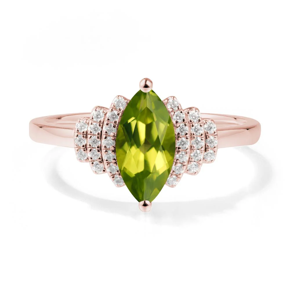 Art Deco Marquise Peridot Ring - Image 5