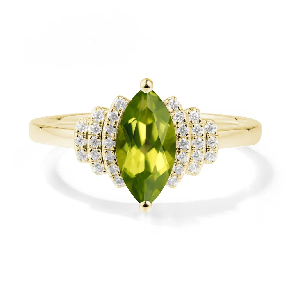Art Deco Marquise Peridot Ring - Image 6