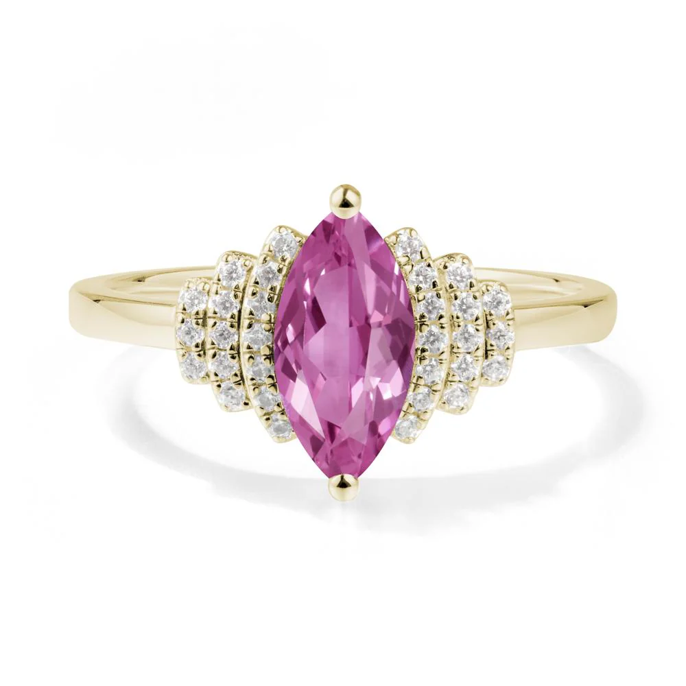Art Deco Marquise Pink Sapphire Ring - Image 8