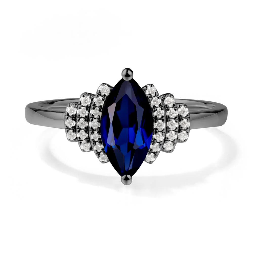 Art Deco Marquise Sapphire Ring - Image 5