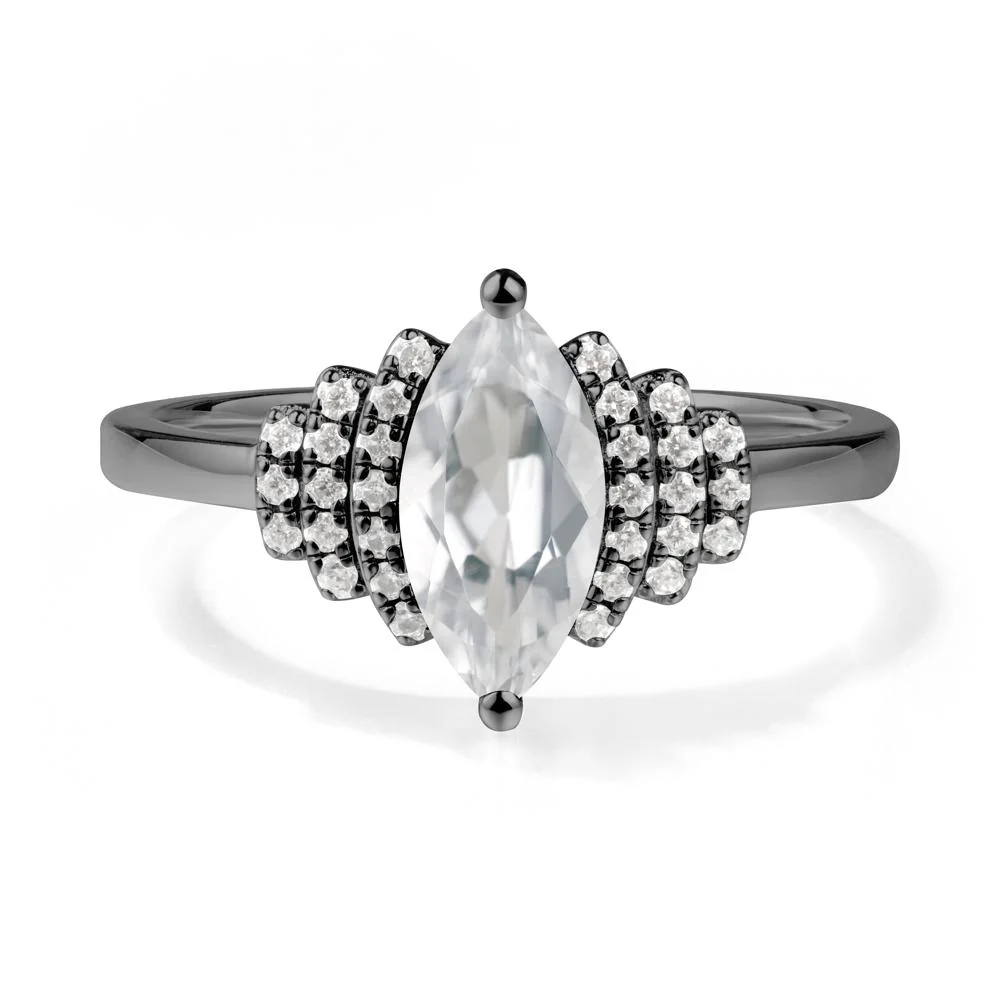 Art Deco Marquise White Topaz Ring