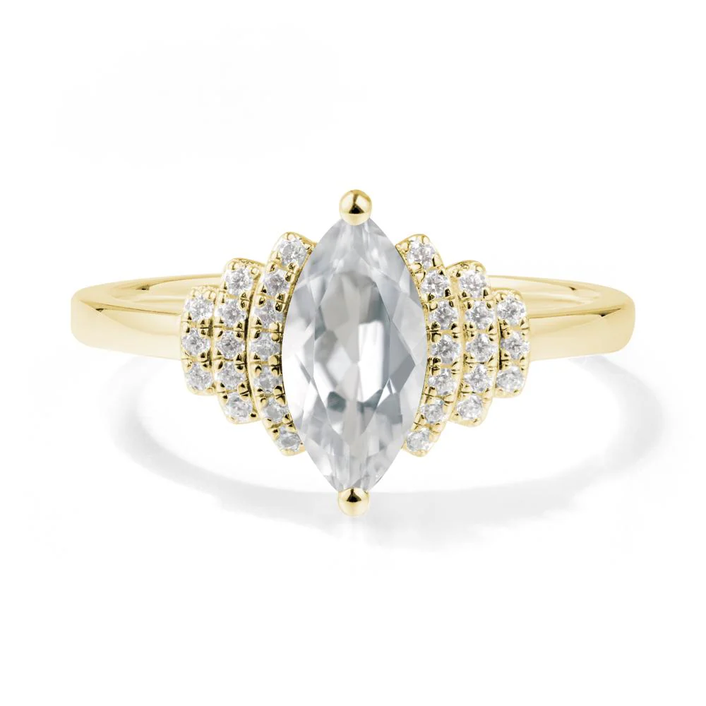 Art Deco Marquise White Topaz Ring - Image 6