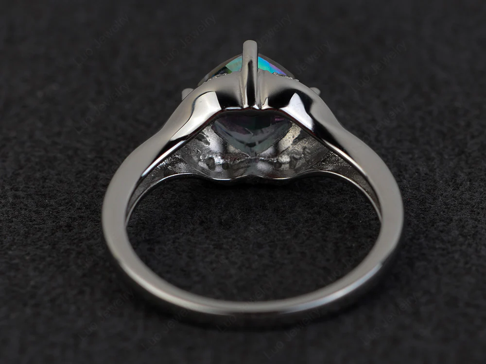 Mystic Topaz Kite Set Cushion Cut Ring - Image 2