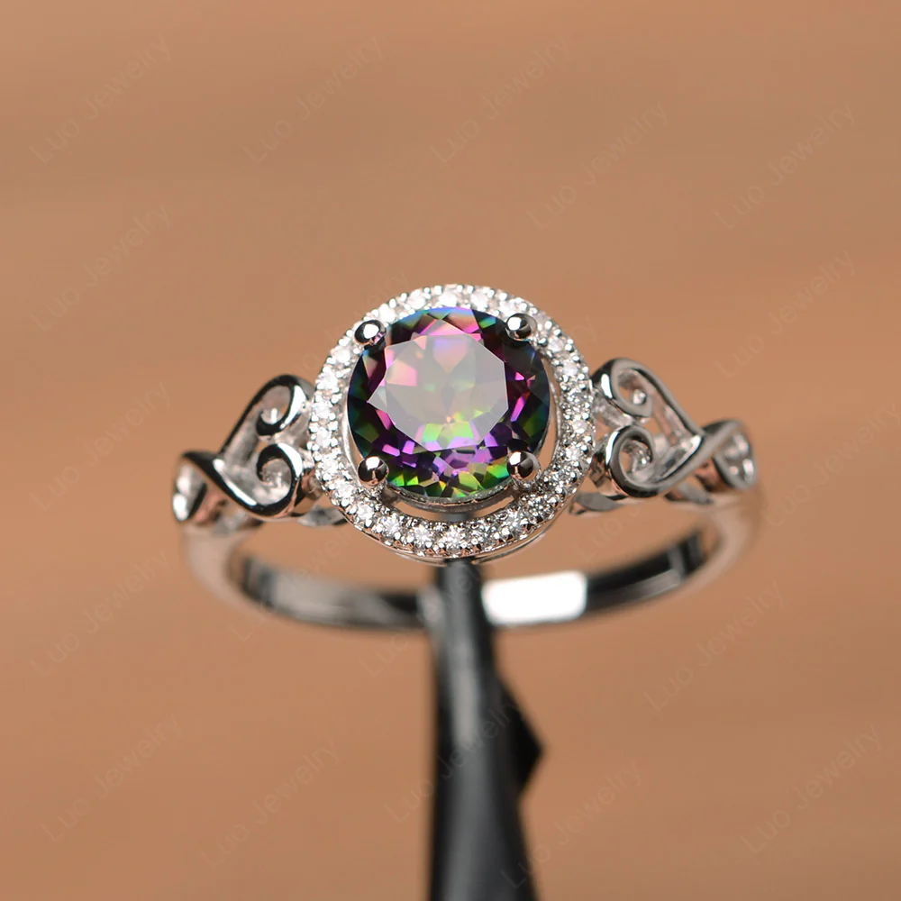 Mystic Topaz Infinity Halo Ring
