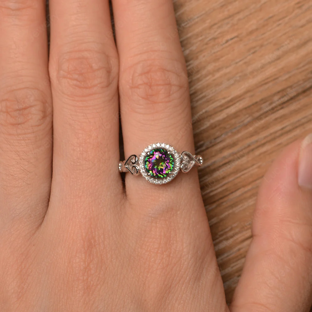 Mystic Topaz Infinity Halo Ring - Image 4