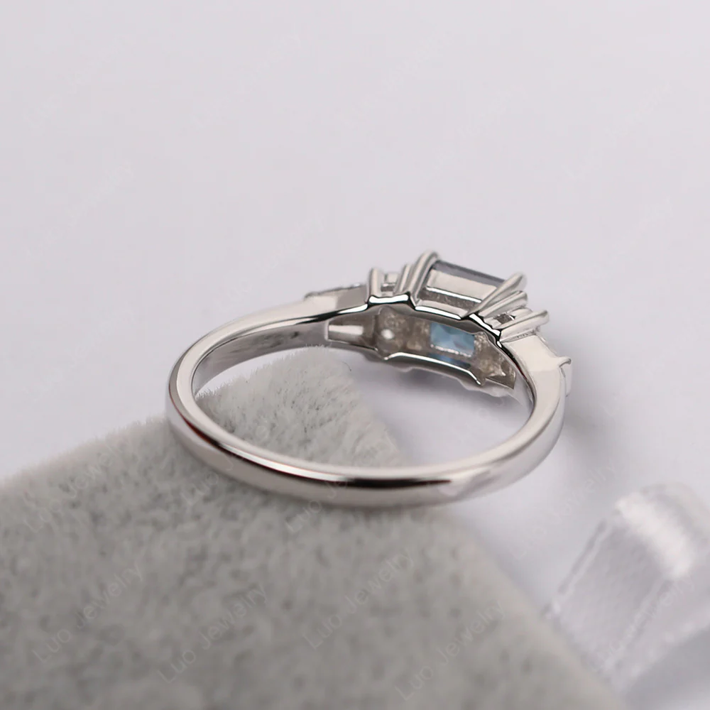 Petite Princess Cut Alexandrite Ring - Image 3
