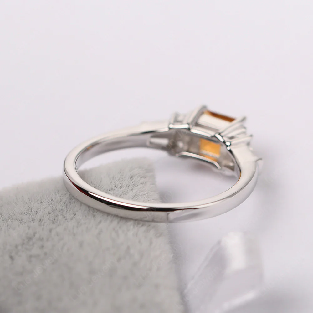 Petite Square Cut Citrine Ring - Image 3