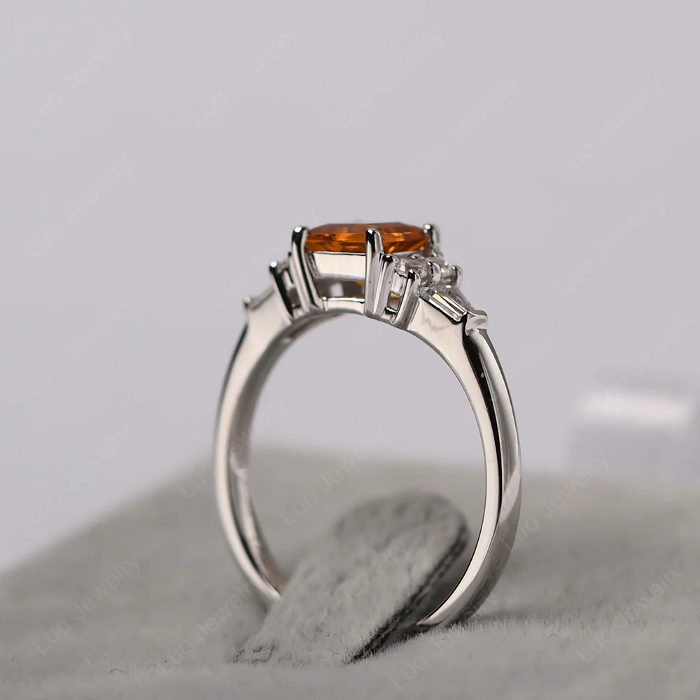 Petite Square Cut Citrine Ring - Image 4