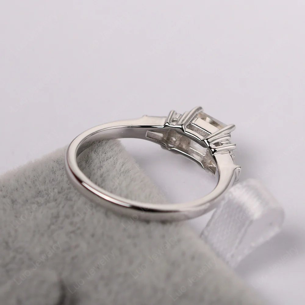 Petite Princess Cut Moonstone Ring - Image 4