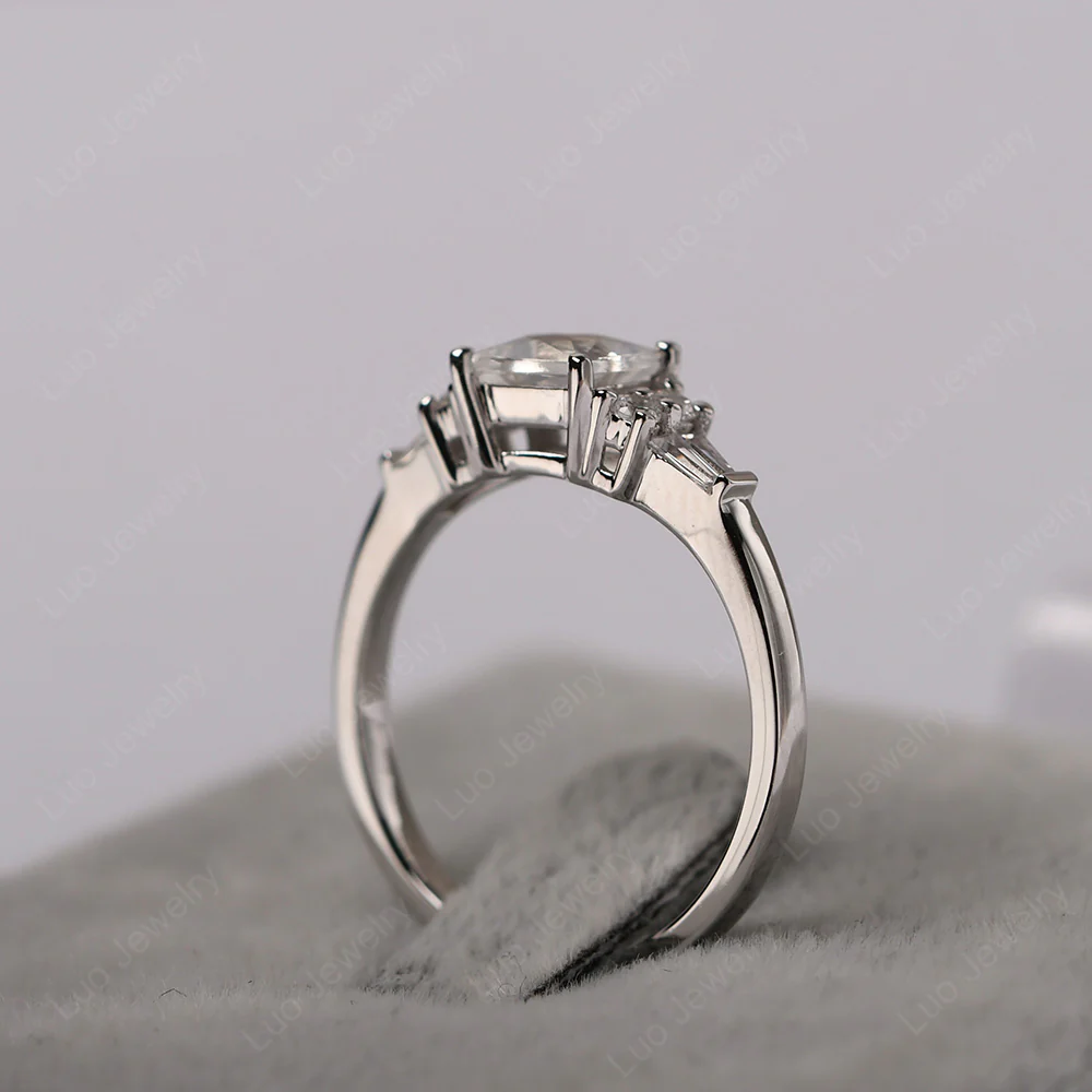 Petite Princess Cut Moonstone Ring - Image 5