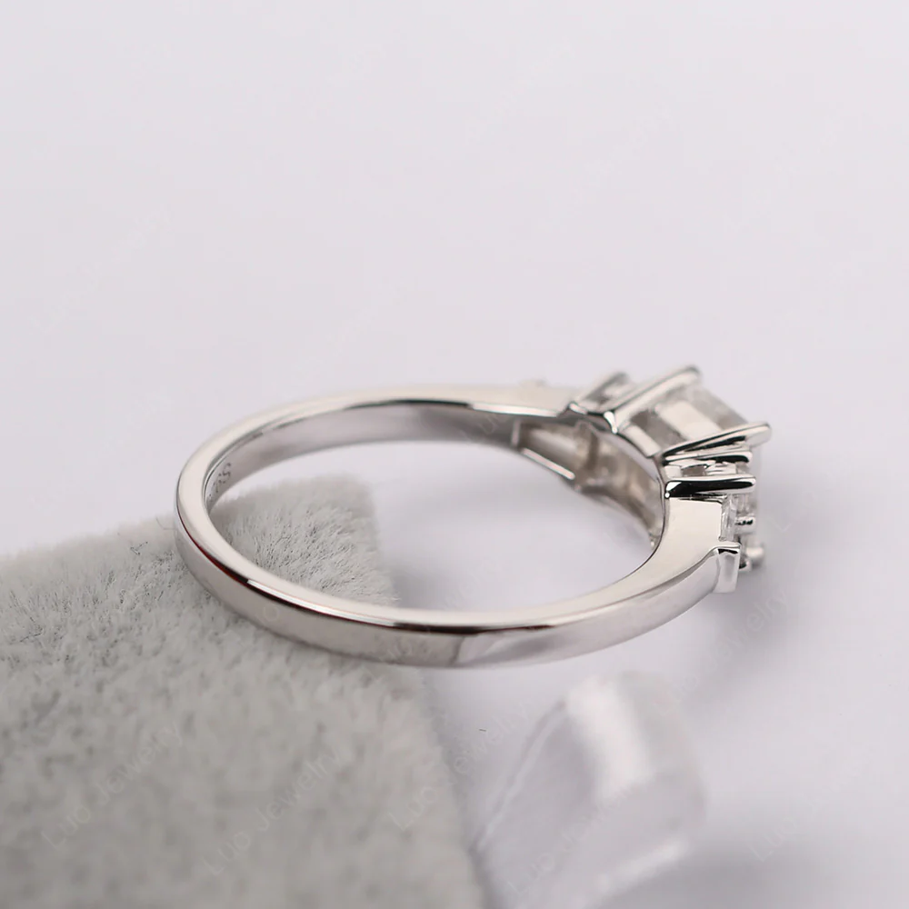 Petite Square Cut White Topaz Ring - Image 3