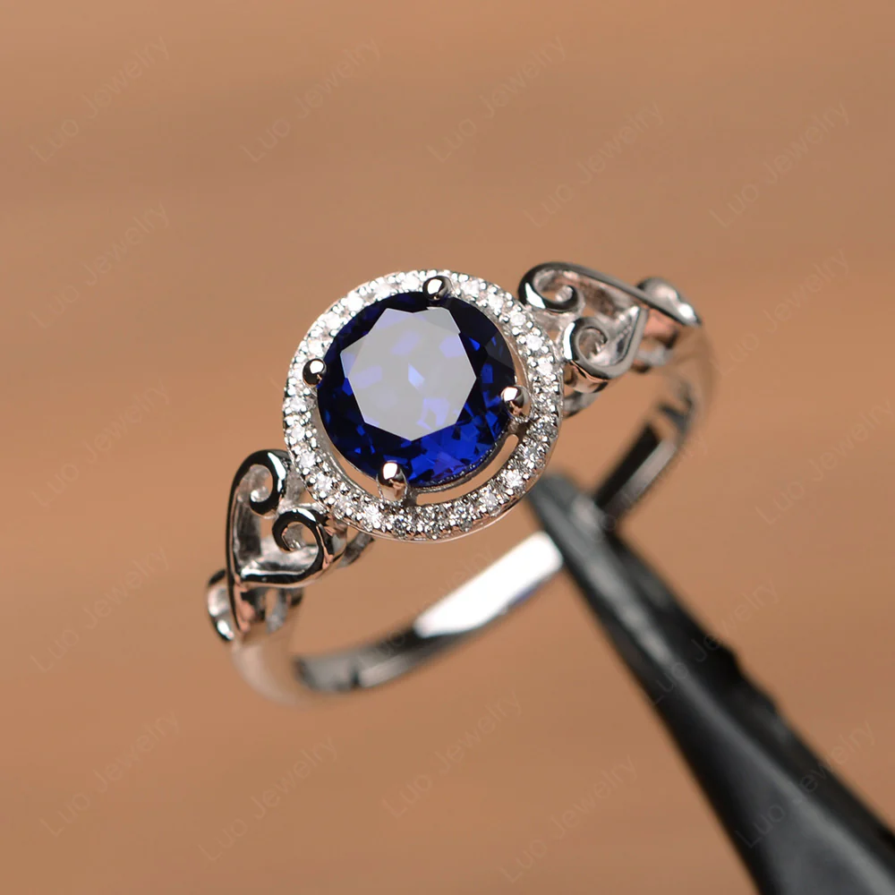 Sapphire Infinity Halo Ring