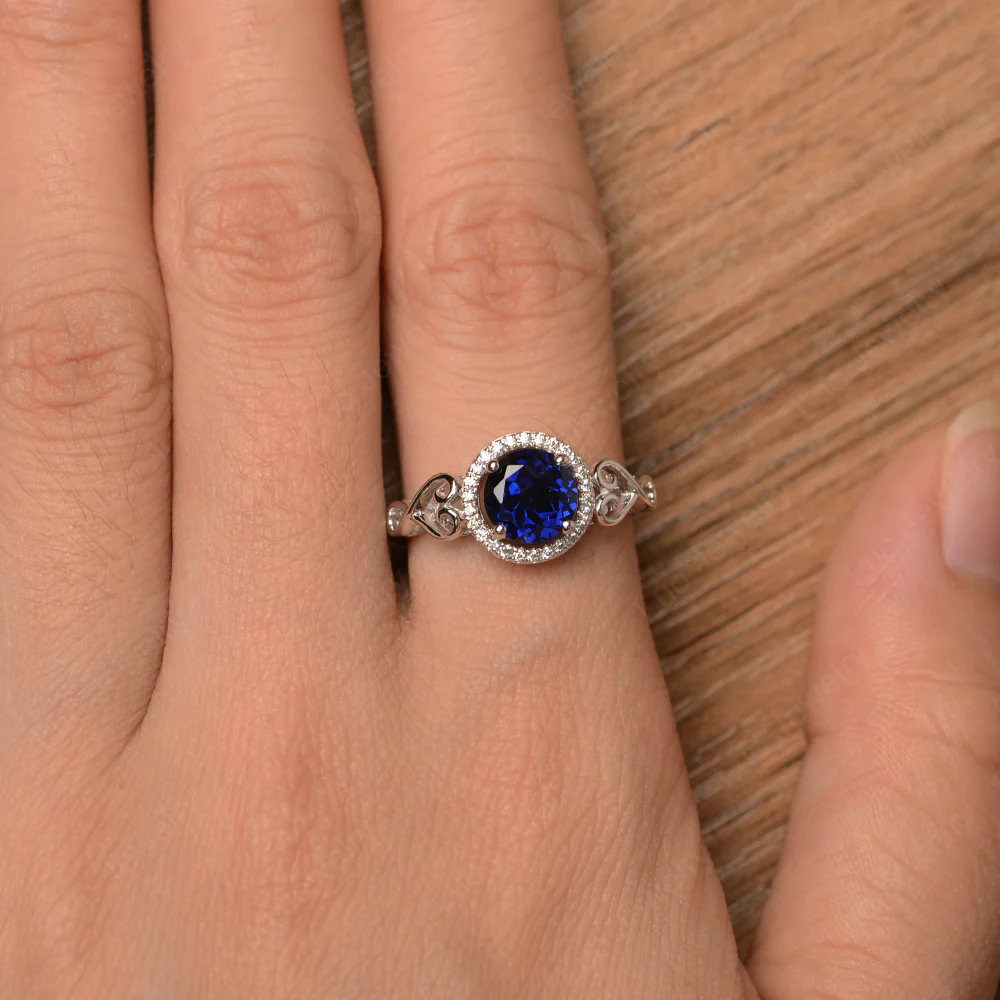 Sapphire Infinity Halo Ring - Image 5