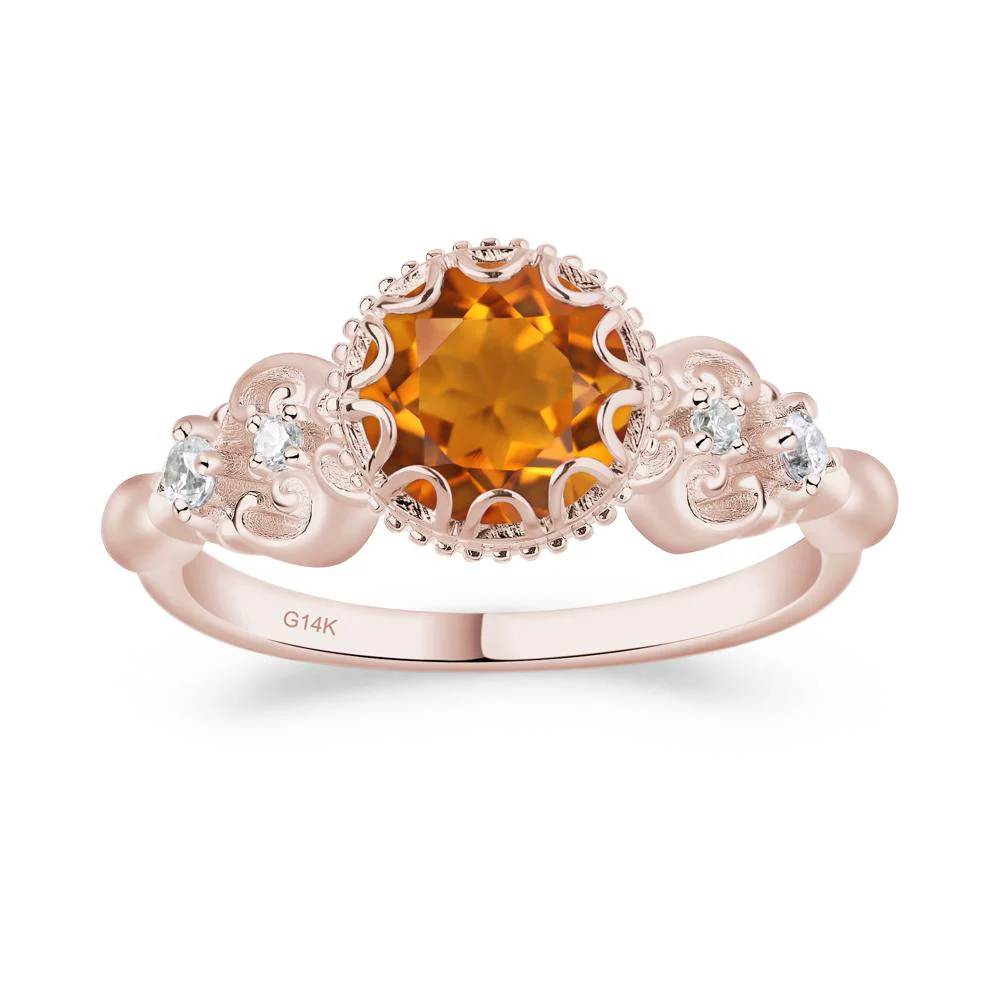 Vintage Style Citrine Ring