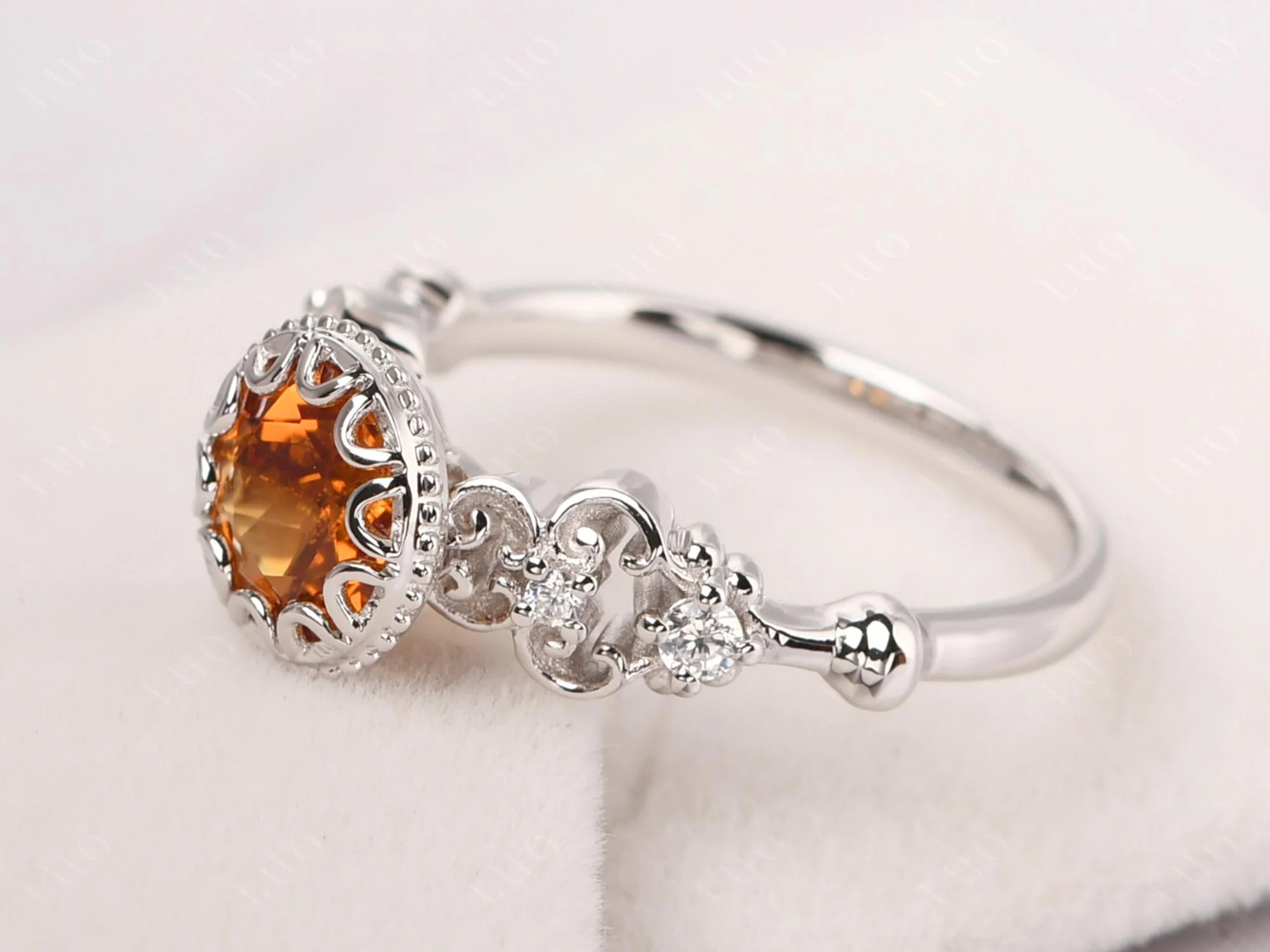 Vintage Style Citrine Ring - Image 11