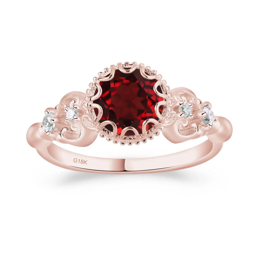Vintage Style Garnet Ring - Image 9