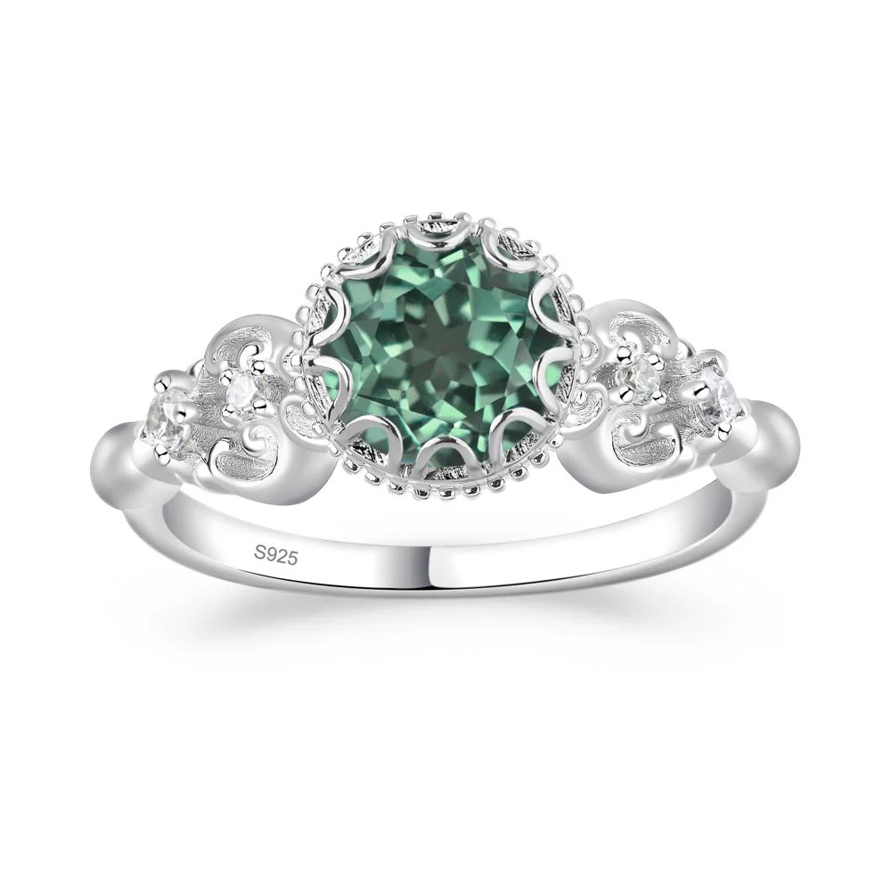 Vintage Style Green Sapphire Ring - Image 2