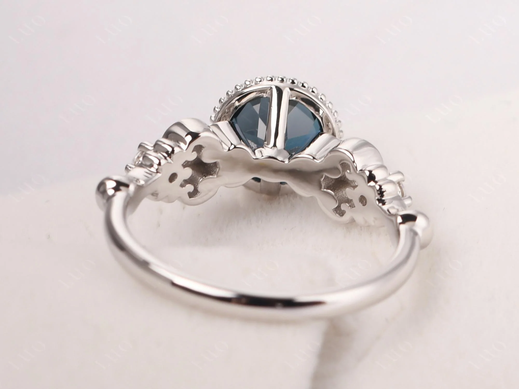 Vintage Style London Blue Topaz Ring - Image 12