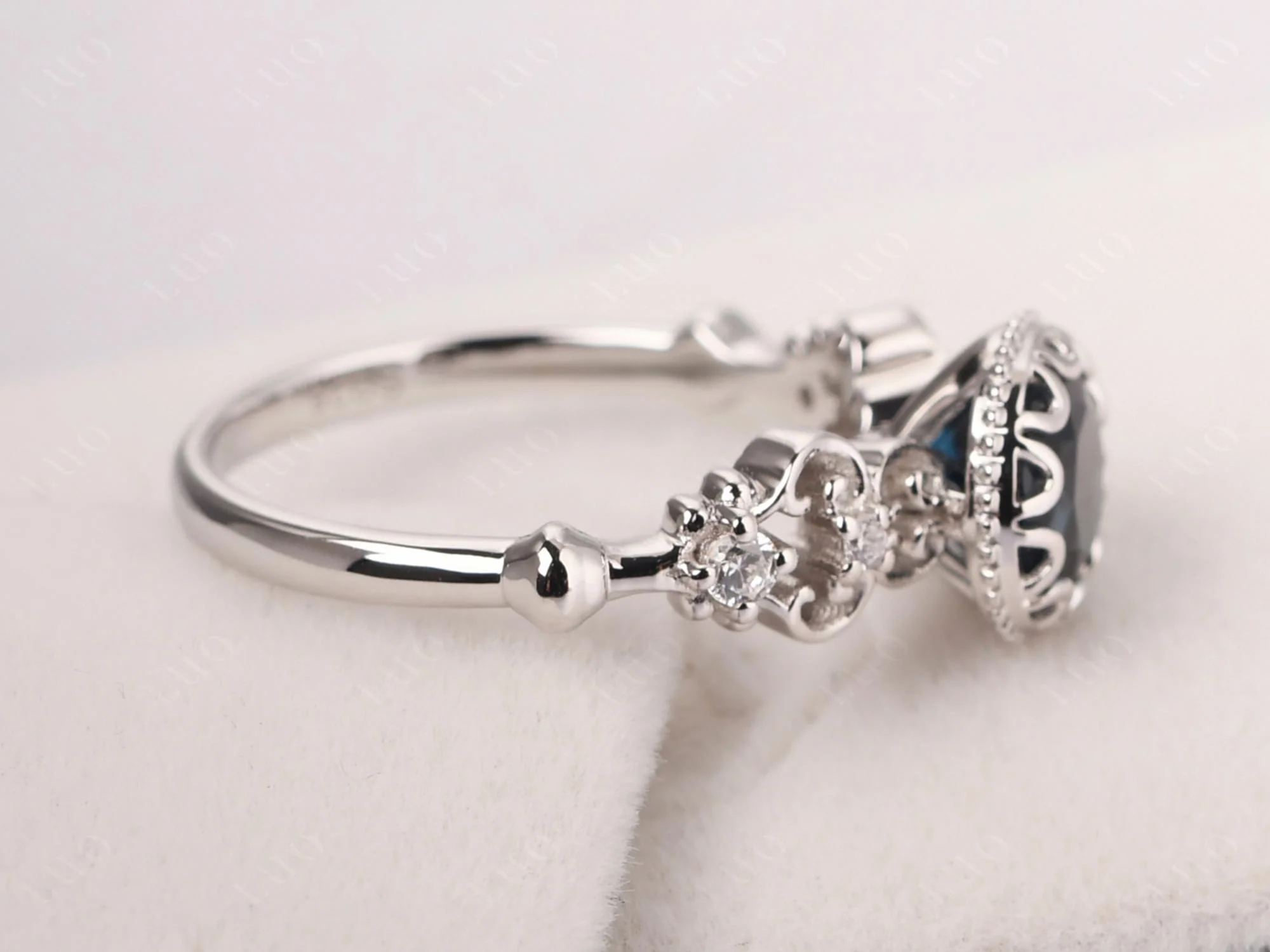 Vintage Style London Blue Topaz Ring - Image 13