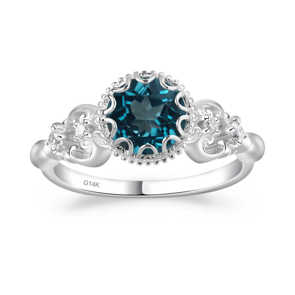 Vintage Style London Blue Topaz Ring - Image 3