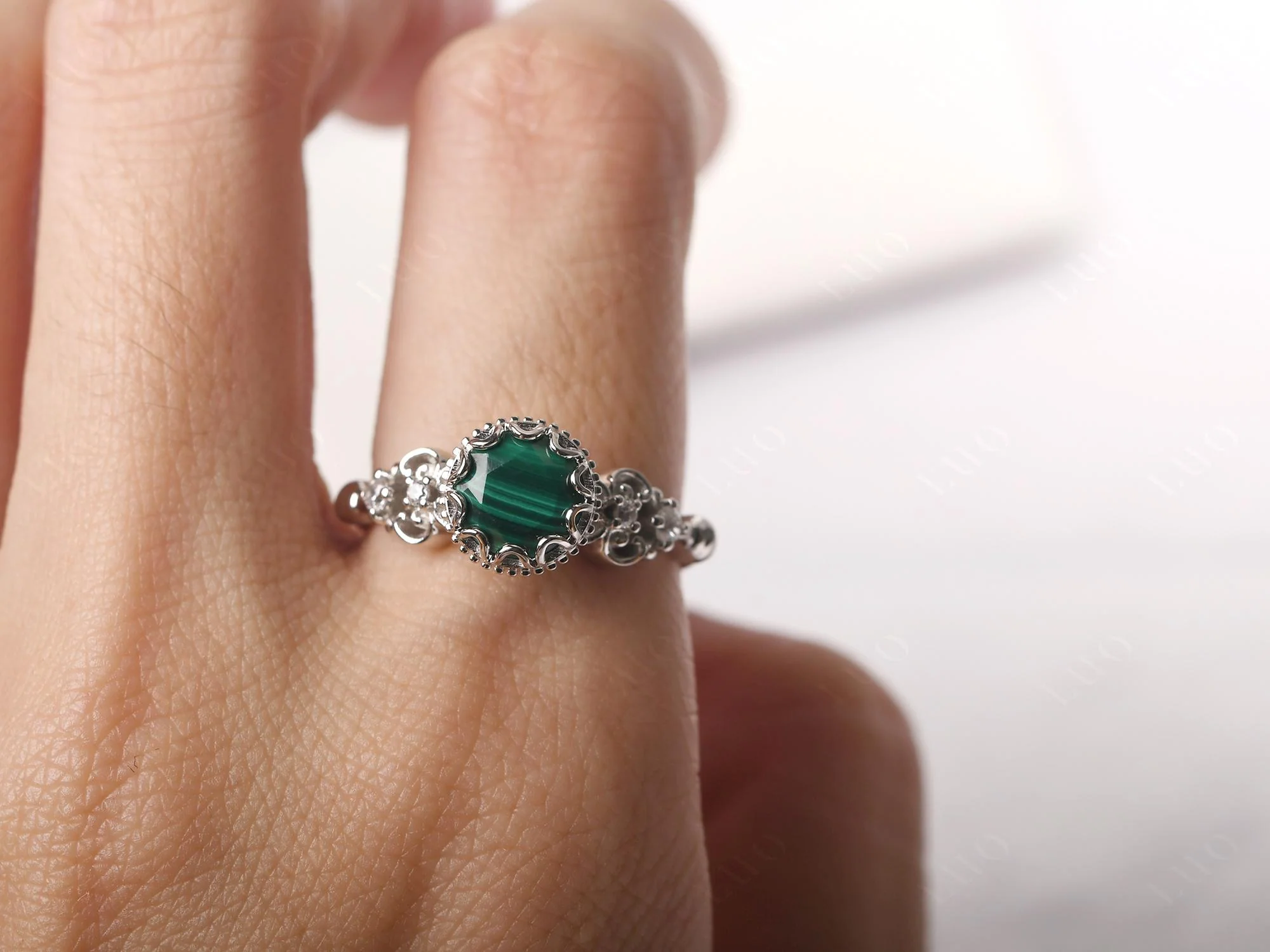 Vintage Style Malachite Ring - Image 14