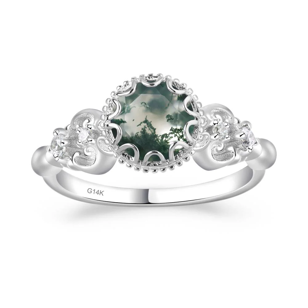 Vintage Style Moss Agate Ring - Image 4