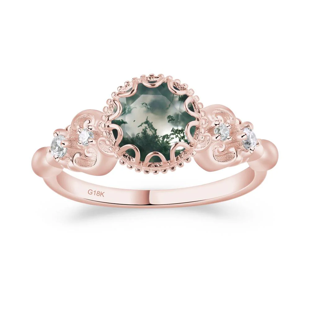Vintage Style Moss Agate Ring - Image 9