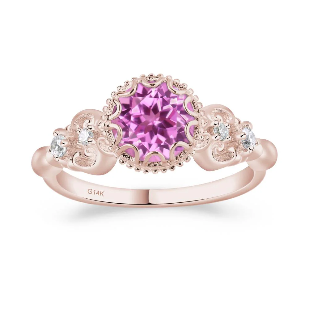 Vintage Style Pink Sapphire Ring - Image 5