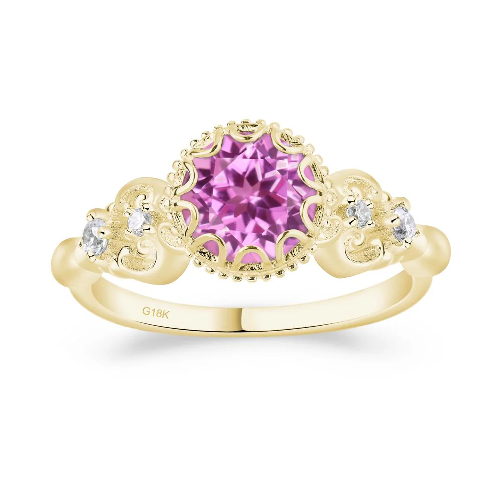 Vintage Style Pink Sapphire Ring - Image 8