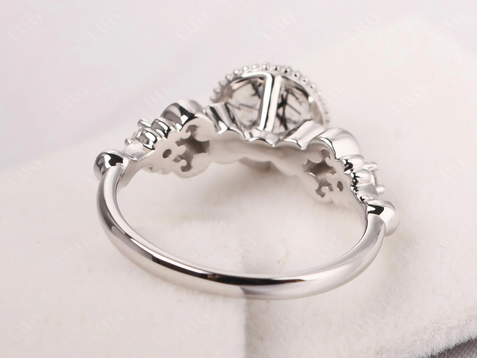 Vintage Style Black Rutilated Quartz Ring - Image 12