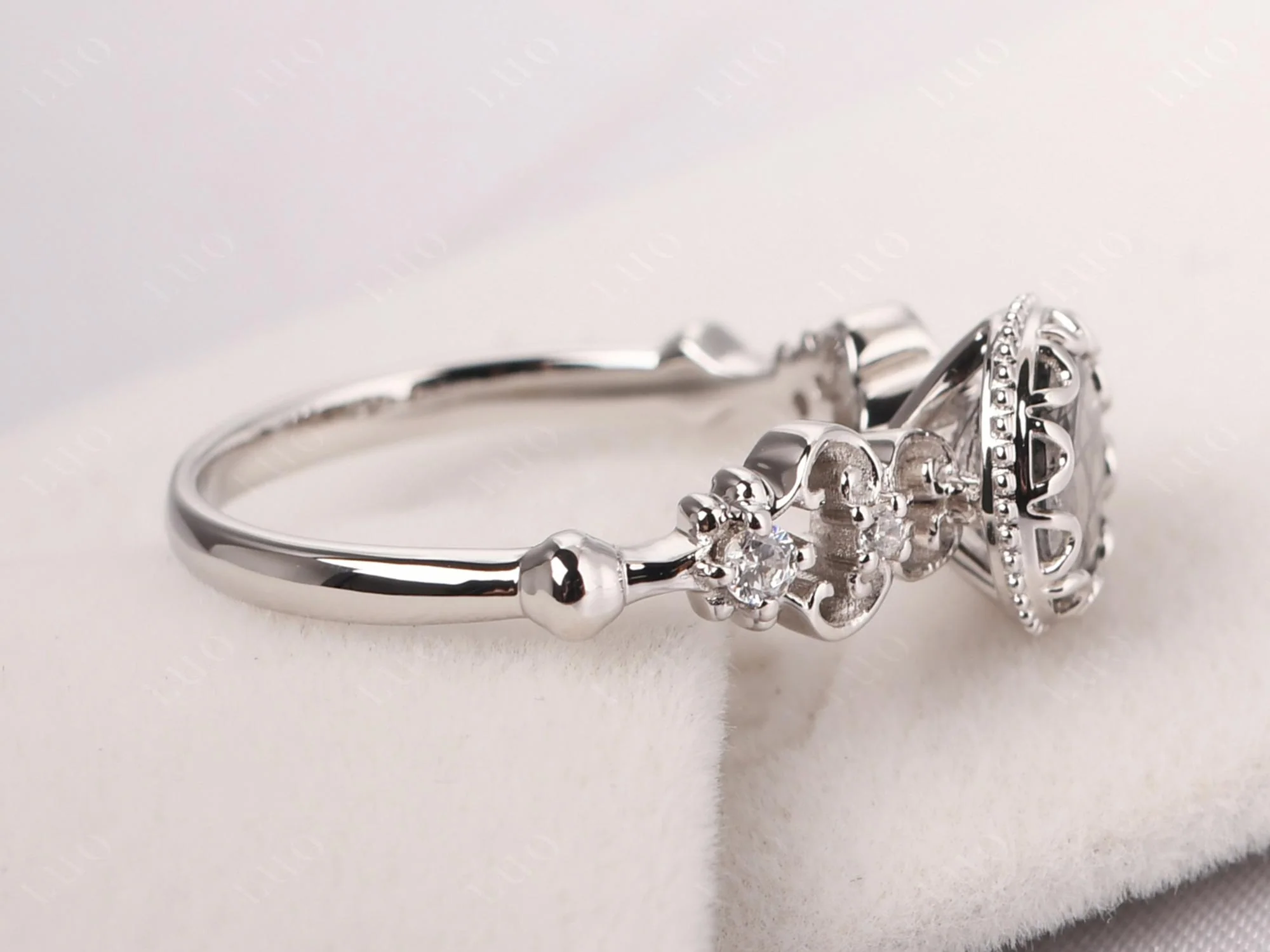 Vintage Style Black Rutilated Quartz Ring - Image 13